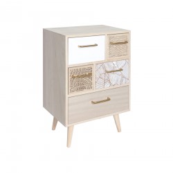 Rebecca Mobili Multipurpose Chest of Drawers Light Wood with 5 Drawers