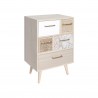 Rebecca Mobili Meuble Commode Polyvalent en Bois Clair avec 5 Tiroirs