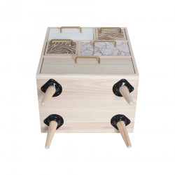 Rebecca Mobili Meuble Commode Polyvalent en Bois Clair avec 5 Tiroirs