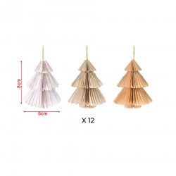 Rebecca Mobili Pendente a Forma di Albero Ornamenti Natalizi 12 pz in Carta