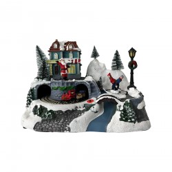 Rebecca Mobili Christmas Village with Lights and Movement Christmas Decor