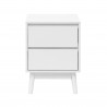 Rebecca Mobili Bedside Table 2 Drawers Multipurpose White MDF Scandinavian Style