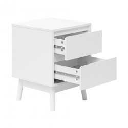 Rebecca Mobili Comodino 2 Cassetti Comodino Multiuso Bianco MDF Stile Scandinavo