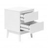 Rebecca Mobili Bedside Table 2 Drawers Multipurpose White MDF Scandinavian Style