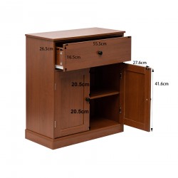 Rebecca Mobili Multipurpose Cabinet with Drawer 2 Doors Brown for Bathroom Entrance Kitchen