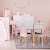 Rebecca Mobili Ensemble Table et 2 Chaises pour Enfants en MDF Pin Rose pour Chambre d'Enfant