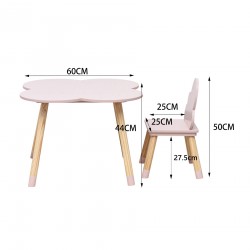 Rebecca Mobili Conjunto de Mesa e 2 Cadeiras para Crianças em MDF Pinho Rosa para Quarto Infantil