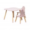 Rebecca Mobili Set Children's Table and 2 Chairs MDF Pine Pink for Nursery