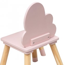 Rebecca Mobili Set Kindertisch und 2 Stühle MDF Kiefer Rosa für Kinderzimmer