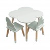 Rebecca Mobili Table et 2 Chaises pour Enfants en MDF Pin Vert pour Chambre d'Enfant Salle de Jeux