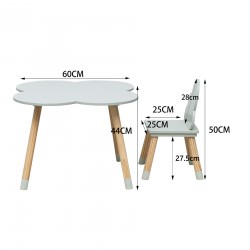 Rebecca Mobili Table et 2 Chaises pour Enfants en MDF Pin Vert pour Chambre d'Enfant Salle de Jeux