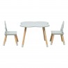 Rebecca Mobili Table et 2 Chaises pour Enfants en MDF Pin Vert pour Chambre d'Enfant Salle de Jeux