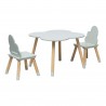 Rebecca Mobili Children's Table and 2 Chairs MDF Pine Green for Nursery Playroom