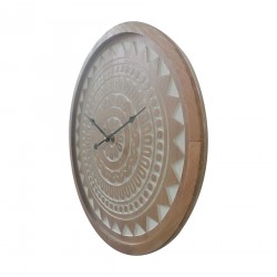 Rebecca Mobili Large Brown Ethnic Style Wall Clock in MDF