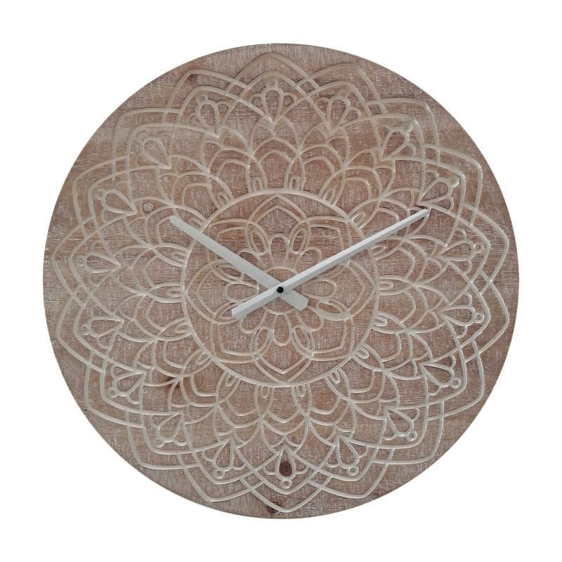 Rebecca Mobili Decorative Clock Brown and White Boho Style