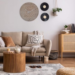 Rebecca Mobili Decoratieve Klok Bruin en Wit Boho Stijl