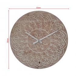 Rebecca Mobili Decorative Clock Brown and White Boho Style