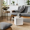 Mobili Rebecca Pouffe Storage Beanbag Footstool Cube White Faux Leather 30x30x30