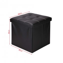 Pouf coffre de rangement carre noir pour le salon - Mobili Rebecca