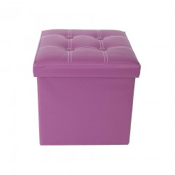 Rebecca Mobili Puff Organizador Taburete Reposapies Morado 31x30x30