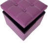 Rebecca Mobili Pouf Boite de rangement Carre Synthetique Violet Design 31x30x30