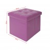 Rebecca Mobili Pouf Boite de rangement Carre Synthetique Violet Design 31x30x30