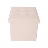 Mobili Rebecca Pouffe Box Ottoman Footstool Beige Cube Faux Leather 30x30x30