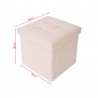 Mobili Rebecca Pouffe Box Ottoman Footstool Beige Cube Faux Leather 30x30x30