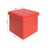 Rebecca Mobili Tabouret Boîte de Rangement Synthétique Rouge Moderne 30x30x30