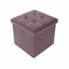 Pouf quadrato contenitore marrone con coperchio - Mobili Rebecca