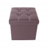 Mobili Rebecca Storage Pouffe Footstool Brown Faux Leather Lidded 30x30x30