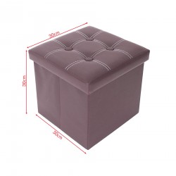 Pouf quadrato contenitore marrone con coperchio - Mobili Rebecca