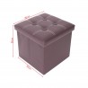 Pouf quadrato contenitore marrone con coperchio - Mobili Rebecca