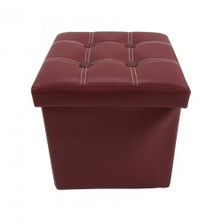 Rebecca Mobili Aufbewahrungsbox Sitzbank Hocker Kunstleder Rot Bordeaux 30x30x30