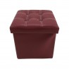 Rebecca Mobili Pouf Tabouret Similicuir Rouge Bordeaux Repose-Pieds 30x30x30