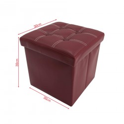 Pouf ottomano bordeaux per salotto o camera da letto - Mobili Rebecca