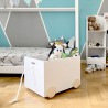 Rebecca Mobili Spielwagen Kinderkoffer mit Seil Weiß MDF für Kinderzimmer