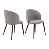 Chairs Mobili Rebecca Cordia 81x54x56 Polylinen Fabric Metal  Black Modern SET 2 pieces Partially Assembled