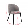 Chairs Mobili Rebecca Cordia 81x54x56 Polylinen Fabric Metal  Black Modern SET 2 pieces Partially Assembled