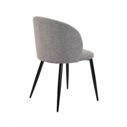 Chairs Mobili Rebecca Cordia 81x54x56 Polylinen Fabric Metal  Black Modern SET 2 pieces Partially Assembled