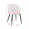 Chairs Mobili Rebecca Karamu 81x54x56 Teddy Fabric Metal  Black Modern SET 2 pieces Partially Assembled