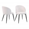 Chairs Mobili Rebecca Karamu 81x54x56 Teddy Fabric Metal  Black Modern SET 2 pieces Partially Assembled