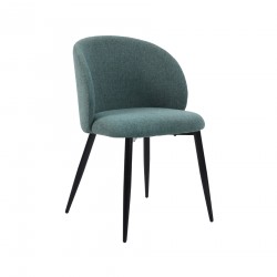 Stoelen Mobili Rebecca Festuca 81x54x56 Polylinen Stof Metaal Aqua Groen Zwart Modern SET 2 stuks Gedeeltelijk Gemonteerd