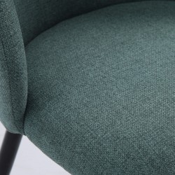 Stoelen Mobili Rebecca Festuca 81x54x56 Polylinen Stof Metaal Aqua Groen Zwart Modern SET 2 stuks Gedeeltelijk Gemonteerd