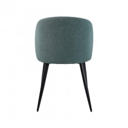 Stoelen Mobili Rebecca Festuca 81x54x56 Polylinen Stof Metaal Aqua Groen Zwart Modern SET 2 stuks Gedeeltelijk Gemonteerd