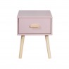 Bedside Table Mobili Rebecca Enotera 44x35x35 MDF Pine Pink Brown Scandinavian Partially Assembled