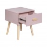 Bedside Table Mobili Rebecca Enotera 44x35x35 MDF Pine Pink Brown Scandinavian Partially Assembled