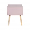 Mesa de cabeceira Mobili Rebecca Enotera 44x35x35 MDF Pinho Rosa Marrom Escandinavo Parcialmente Montado