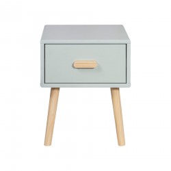 Bedside Table Mobili Rebecca Picea 44x35x35 MDF Pine Aqua Green Brown Scandinavian Partially Assembled