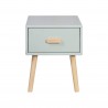 Comodino Mobili Rebecca Picea 44x35x35 MDF Pino Verde Acqua Marrone Scandinavo Parzialmente Montato